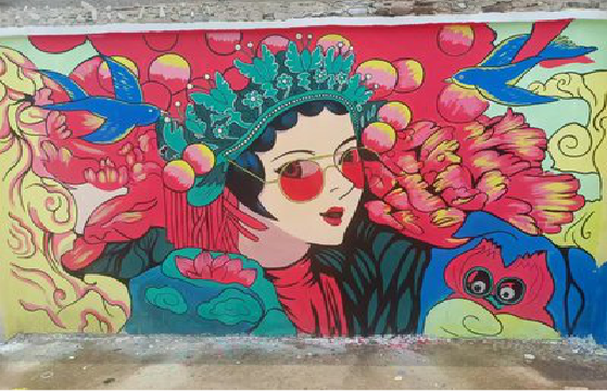 瑞丽墙体彩绘-网红墙