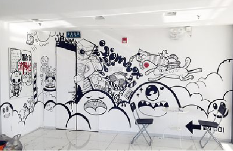 瑞丽手绘墙并非传统涂鸦。